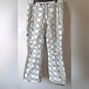 Triple Nickel 555 Snow Pants, White/Tan Design, Rare! Like New, L